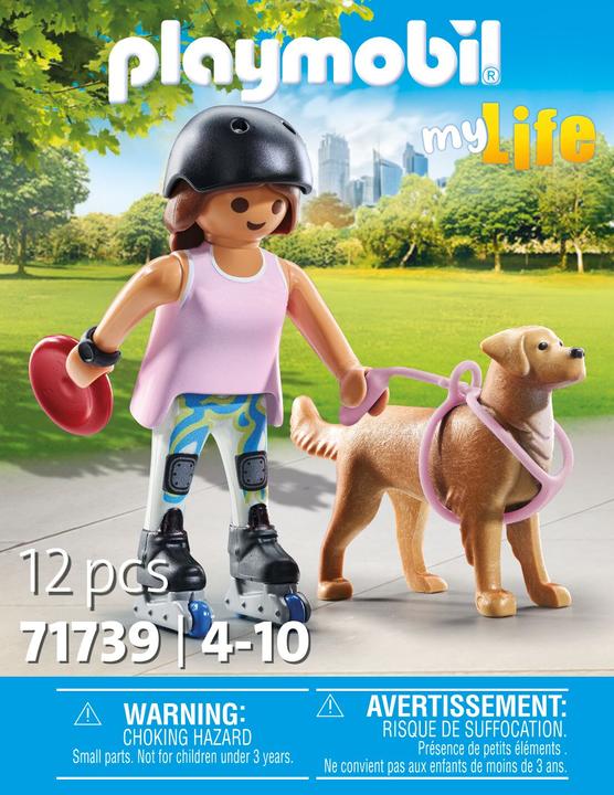 Image du produit Playmobil 71739 Femme en rollers avec retriever (71739, Playmobil City Life)