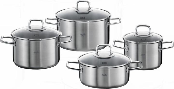 Image du produit Fissler Viseo Kookpannenset - 4 delig - RVS - met glazen deksels (Casserole, Acier inoxydable)