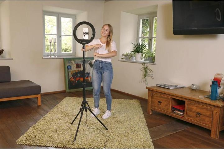 Produktbild Hama SpotLight Steady 120 III", Ringlicht-Stativ für Handy, 12 (Ringleuchte)
