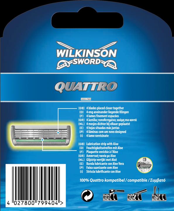 Image du produit Wilkinson Lames de rasoir Quattro pour hommes 6 pièces (6 x)