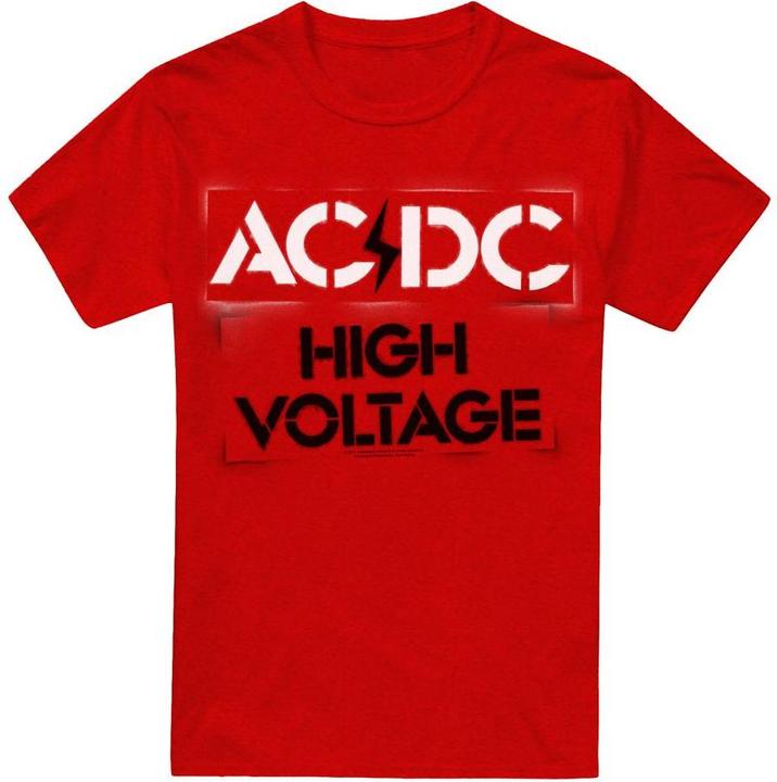 Actual product image AC/DC Unisex Adult High Voltage Stencil T-Shirt (M)