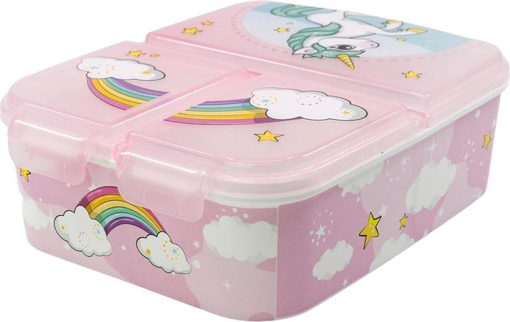 Stor Einhorn Rainbow - Lunchbox mit Fächern