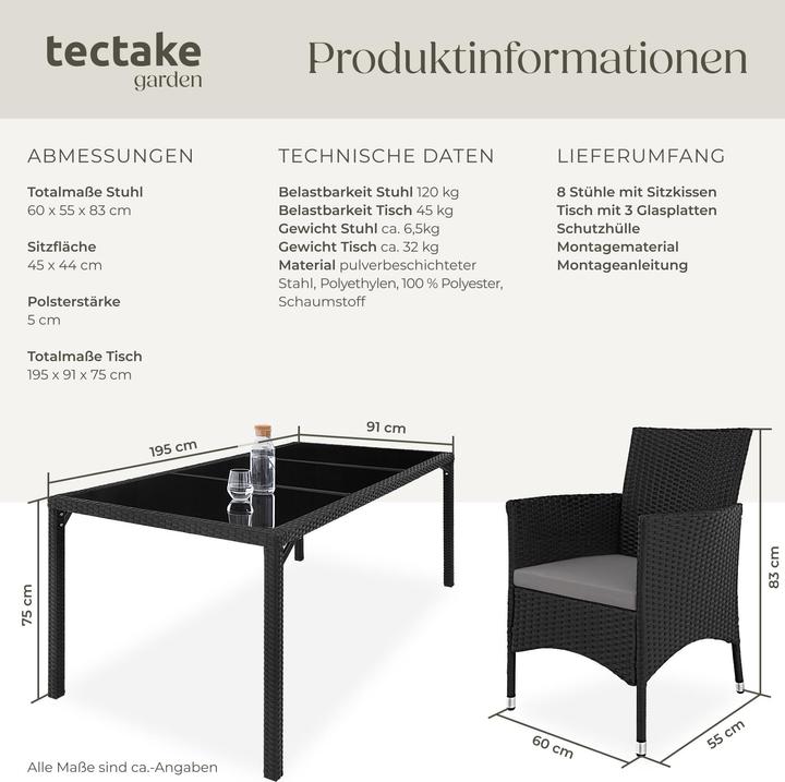 Image du produit tectake Salon en rotin Valencia