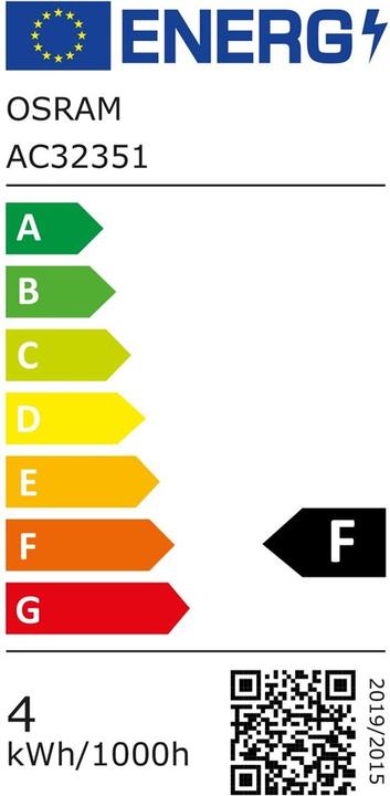 Energy Label Osram Edison Vintage (E27, 4 W, 420 lm, 1 x, F)