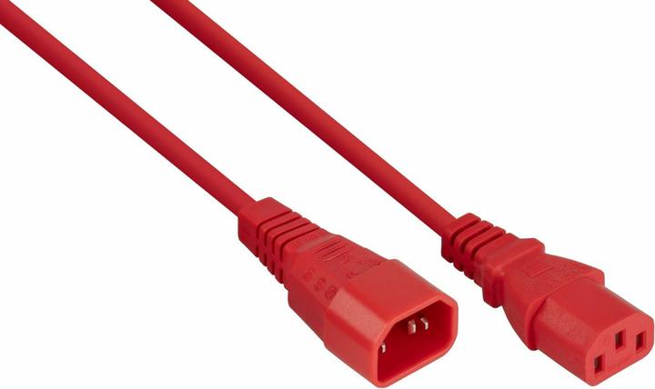 Produktbild Kabelmeister Kaltgeräteverlängerung C14 an C14 rot 3m (3 m, C13, C14)