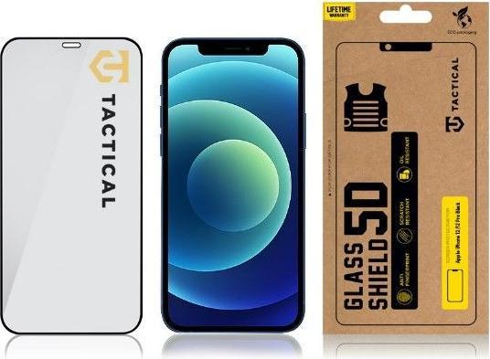 Produktbild Tactical Glass 5D Apple iPhone 12/12 Pro Black (1 Stück, Apple iPhone 12, Realme 12 Pro+)