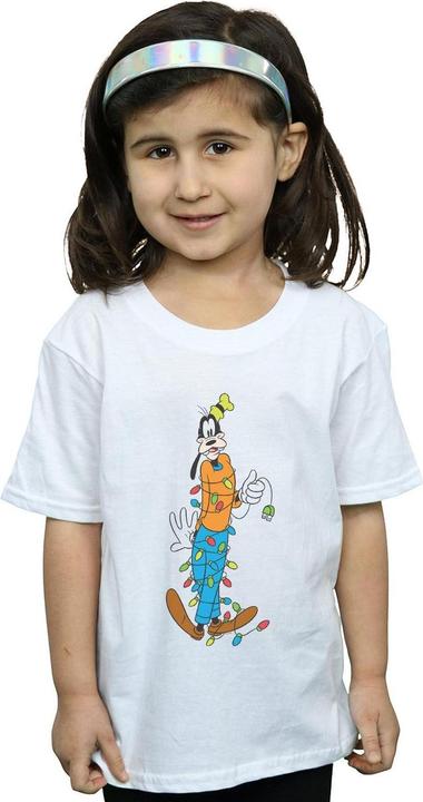 Actual product image Disney Girls Goofy Christmas Lights Cotton T-Shirt (116)