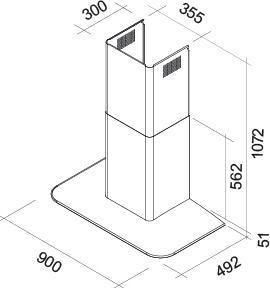Actual product image Falmec VELA NRS 90 W (Wall hood)
