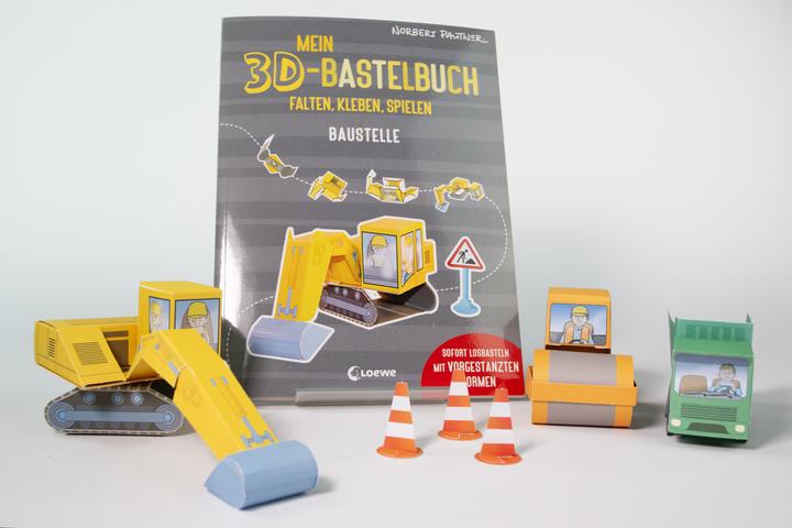 Produktbild Loewe Mein 3D-Bastelbuch - Falten, kleben, spielen - Baustelle (Deutsch, Norbert Pautner, 2024)