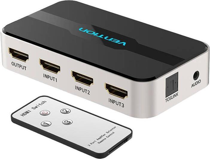 Produktbild Vention 3 in 1 out HDMI Switch AFJH0 with Audio Separation (Gray)