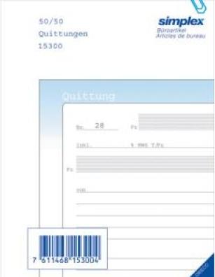 Simplex Carnet de quittances autocopiant Oneco (200 x)