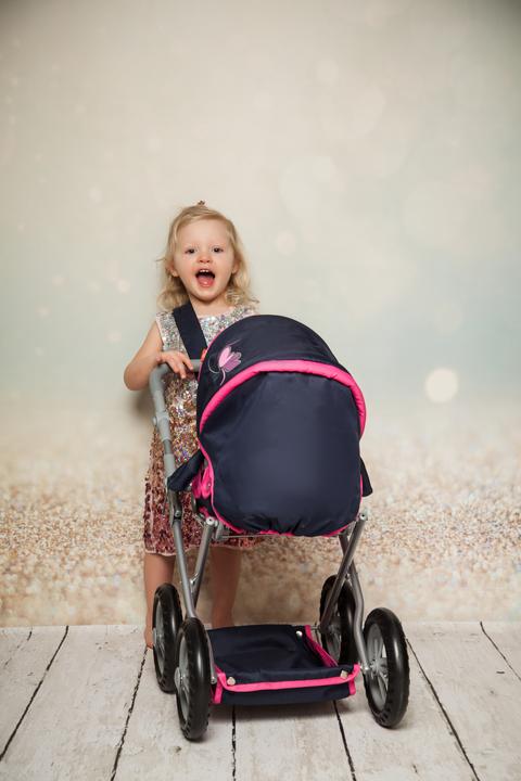 Image du produit Knorrtoys Puppenwagen Ruby - flying hearts blue pink