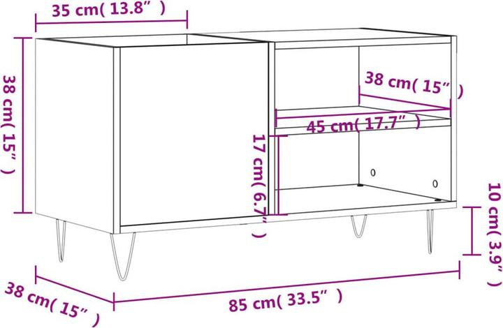 Immagine prodotto VidaXL Plattenschrank Grau Sonoma 85x38x48 cm Holzwerkstoff