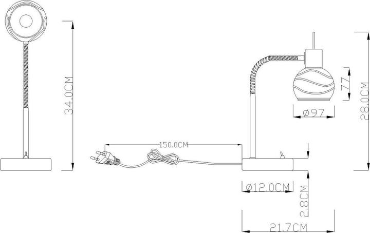 Image du produit Globo Lampe de table Elliott (320 lm, E14)