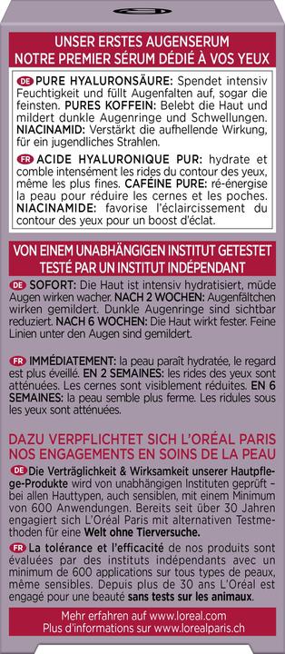 Nährwerte und Zutaten L'Oréal Paris Revitalift Filler (Serum, 20 ml)