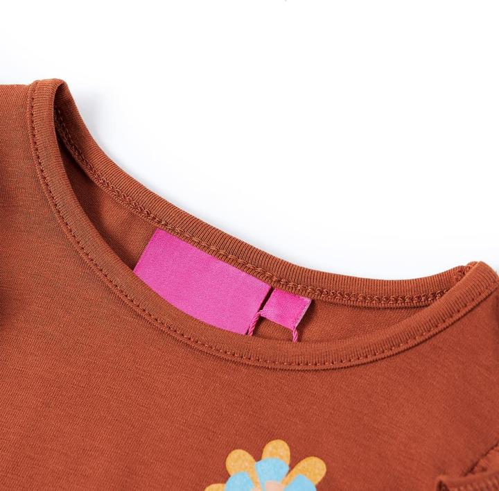Actual product image VidaXL Children's long-sleeved shirt Cognac 140,Material: 95 % cotton. 5 (140)