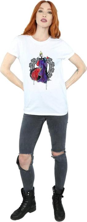 Actual product image Disney Womens/Ladies Villains Maleficent Sketch Cotton Boyfriend T-Shirt (S)