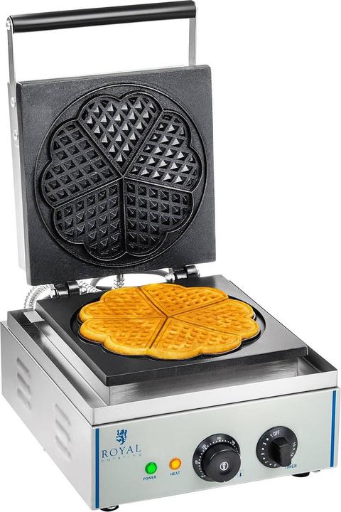Produktbild Royal Catering Waffeleisen Waffelautomat Waffel Maker Herzform 1500W Timer Edelstahl Gastro Xxl