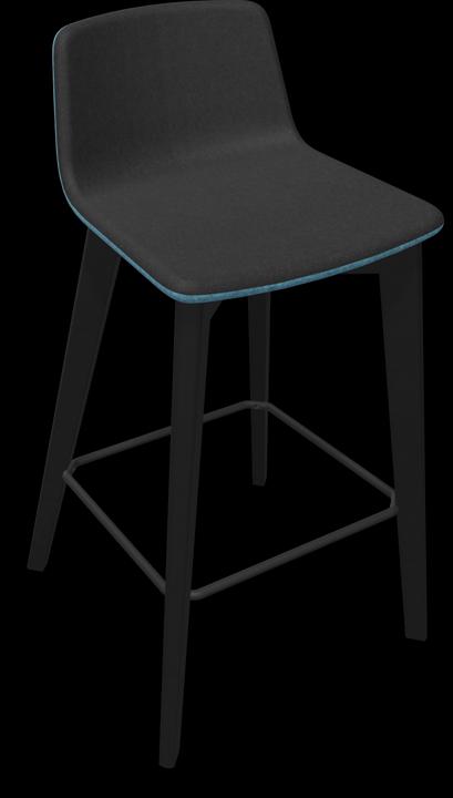 blu chiaro melange, Frassino tinto di nero, Nero