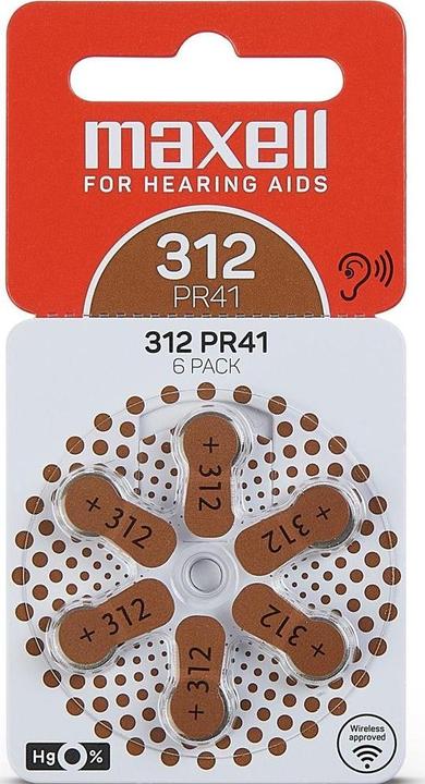 Image du produit Maxell Pile de prothèse auditive PR41-312 (6 pcs, A312)