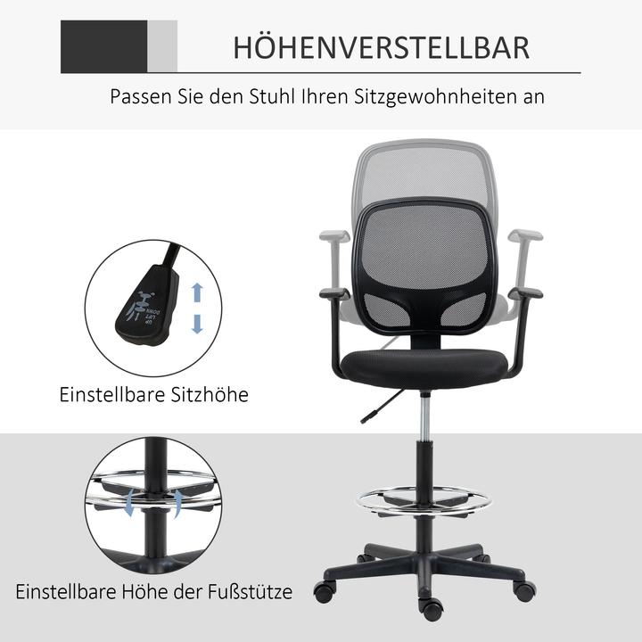 Image du produit Vinsetto Chaise de bureau avec repose-pieds