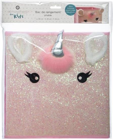 Image du produit Atmosphera BOÎTE DE RANGEMENT ROSE POUR ENFANT LICORNE - 29 X 39,5 X 29CM
