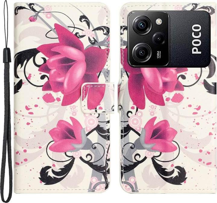 Produktbild Cover-Discount Xiaomi Poco X5 Pro - Leder Etui Hülle Lotus Blüte (Xiaomi Redmi Note 12 Pro 5G, Xiaomi Poco X5 Pro)