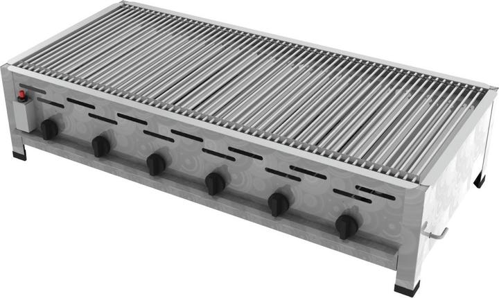 ChattenGlut 6-burner gas roaster with individual stainless steel rods as grates (22 kW)