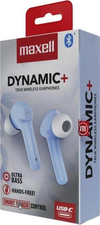 Actual product image Maxell Dynamic+ wireless headphones with charging cradle Bluetooth blue (4 h, Wireless)