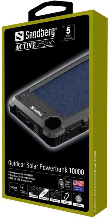 Immagine prodotto Sandberg solare all'aperto (10000 mAh, 37 Wh)