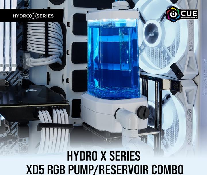 Actual product image Corsair Hydro X Series XD5 RGB D5 Pump Reservoir White