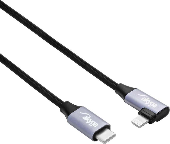 Actual product image Akyga USB cable USB-C® plug, Apple Lightning plug 1 m black AK-USB-56 (1 m, USB 2.0)