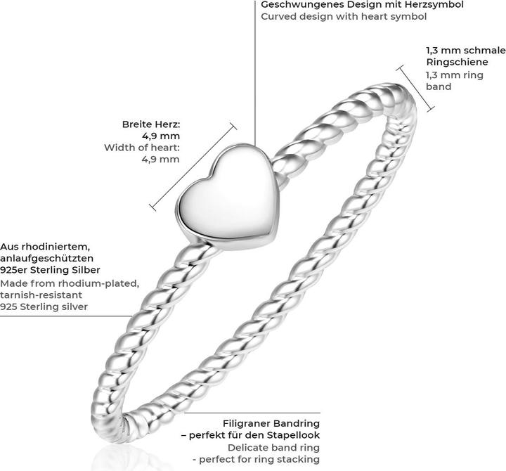 Immagine prodotto Glanzstücke München Cuore da donna in argento 925 - 10098 (60, 925 Argento)