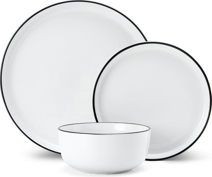 Mikasa Limestone 12pc Porcelain Dinner Set, White (12 Stück)