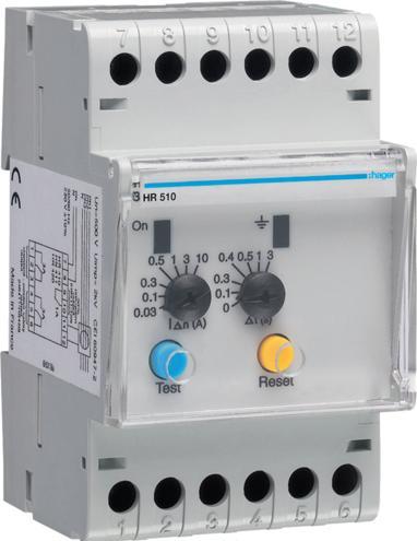 Actual product image Hager HAG HR510 Residual current protection relay 30mA 10A time delay