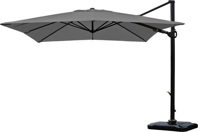 Swisshandel24 Gastronomie-Ampelschirm, 3x3m (Ø4,24m) schwenkbar drehbar, Polyester/Alu 31kg, anthrazit mit Ständer (3 m)