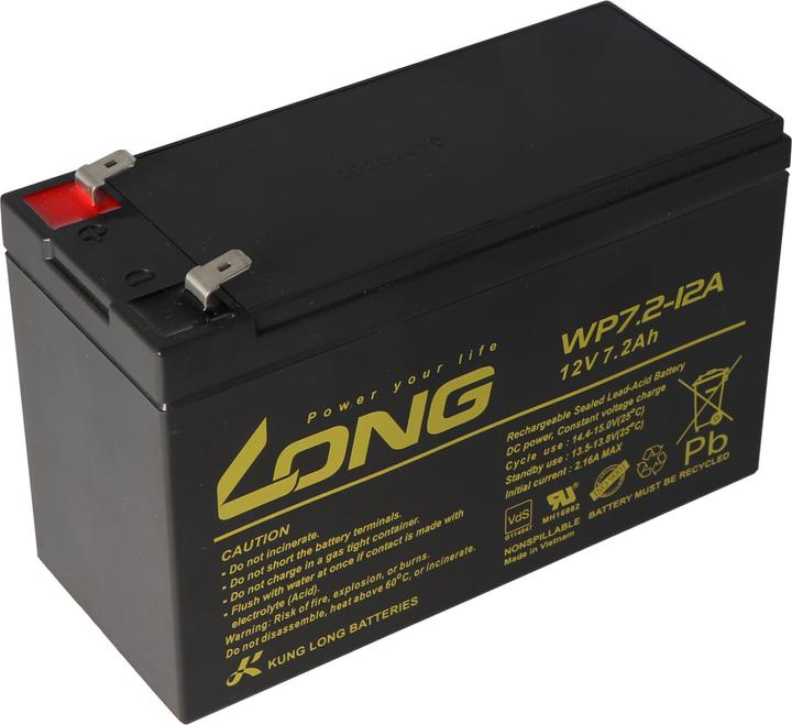 Produktbild Kung Long Akku WP7.2-12M, VDS G101163, Faston 6,3mm Steckkontakte (12 V, 7.20 Ah)
