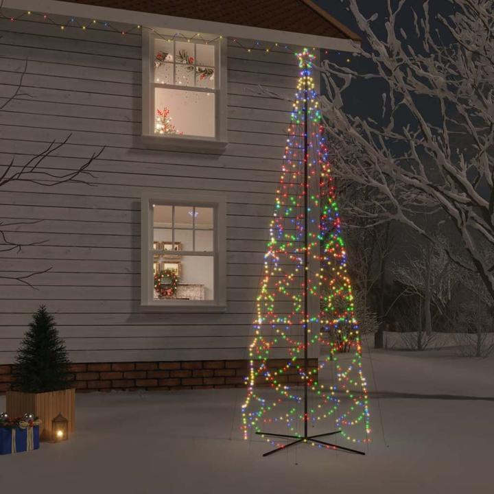 Produktbild VidaXL LED-Weihnachtsbaum Kegelform Mehrfarbig 1400 LEDs 160x500 cm