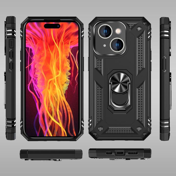 Actual product image Nalia Shockproof Military Style Ring Cover (Apple iPhone 15)
