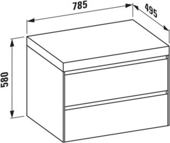 Actual product image Laufen Lani washbasin top wild oak incl. vanity unit, without cutout, 785x495x580mm, H406550112