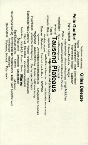 Actual product image Thousand plateaus (German, Gilles Deleuze, Günther Rösch, 2010)