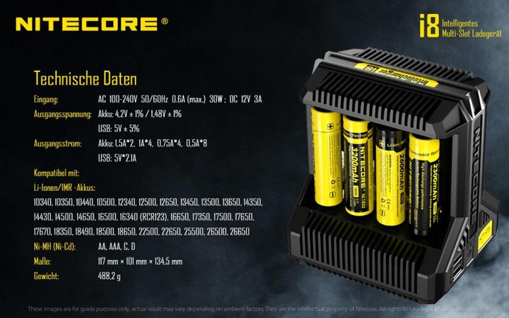 Actual product image Nitecore i8 (1 pcs., AA, Chargers without battery)