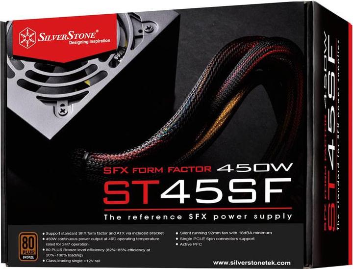 Actual product image Silverstone SST-ST45SF V3.0 80 PLUS Bronze SFX Power Supply - 450 Watt (450 W)
