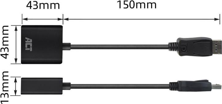 Produktbild AC7510 Videokabel-Adapter 0,15 m DisplayPort DVI-D Schwarz (DVI, 15 cm)