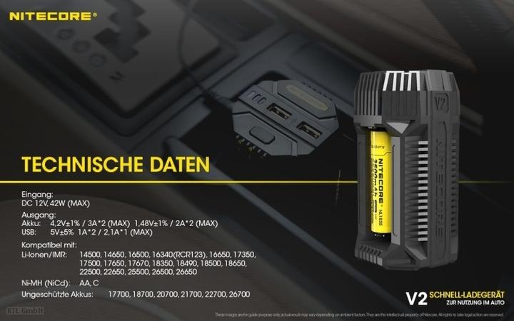 Actual product image Nitecore V2 - Kfz-Ladegerät