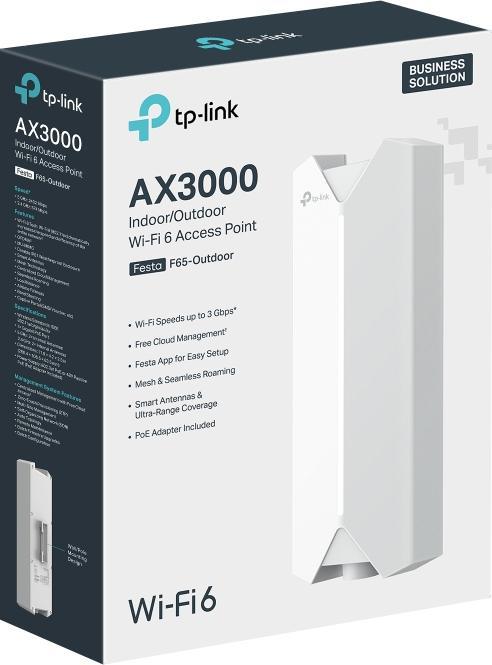 Produktbild TP-Link Festa F65 Access Point AX3000 WiFi 6, Kostenlose Cloud-Verwaltung, 802.3at PoE oder 48V pass (2402 Mbit/s)