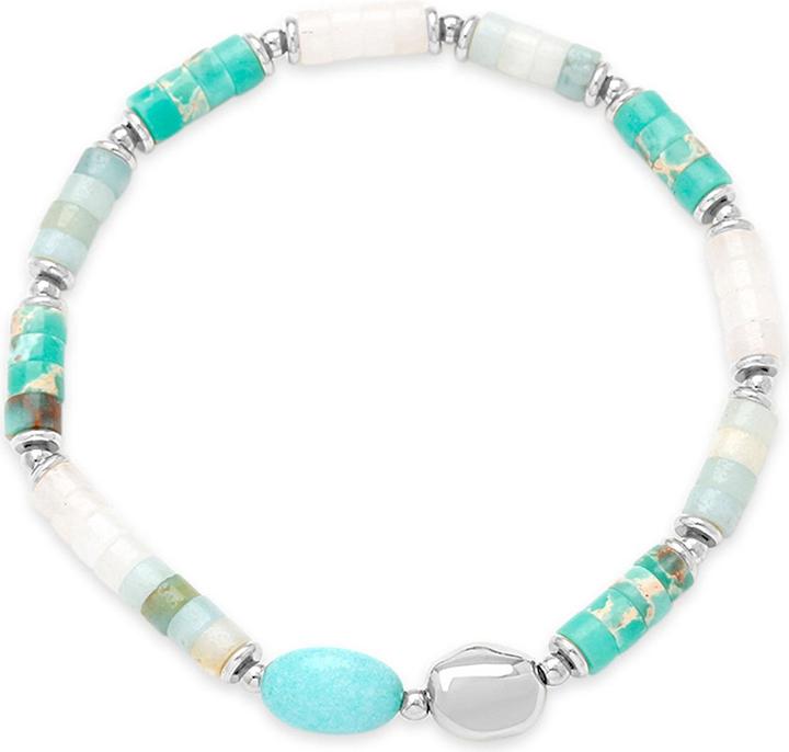 Leyda Armband Edelstein mit Edelstahl (18 cm, Stein, Edelstahl)