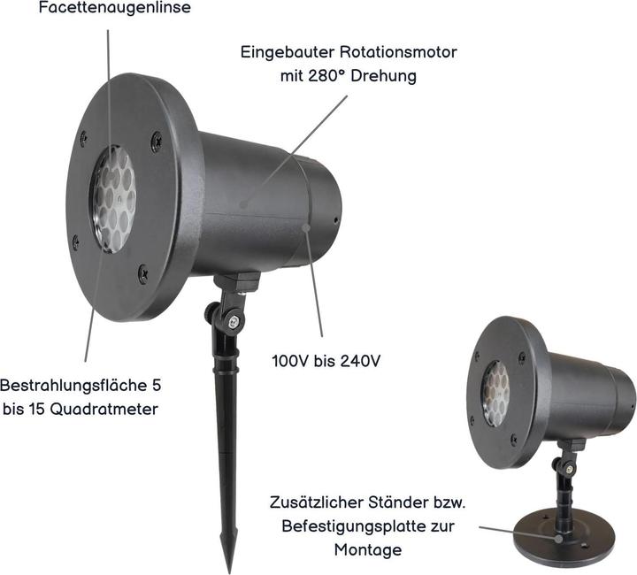 Produktbild Hermex Outdoor-Weihnachtsmotive-Projektor Beamer Videoprojektor LED-Projektorlampe