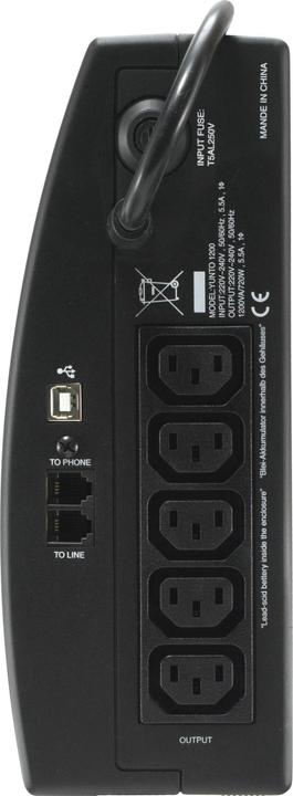 Produktbild Online USV Yunto 1200, 1200VA/720W (1200 VA, 720 W, Line-Interaktiv USV)
