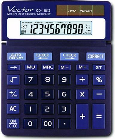 Image du produit Casio Calculatrice VECTOR KAV CD-1181II (Piles)